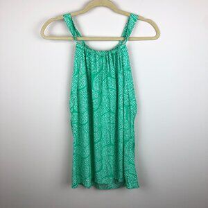 Escapada - Green & White Swirl "Alice" Halter Style Tank Top
